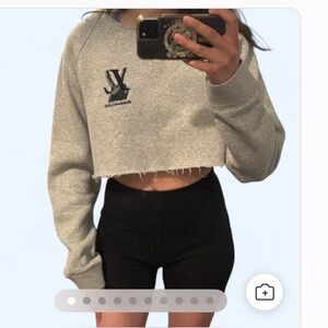 Louis Vuitton Light Gray Cropped Cowl Neck Sweater